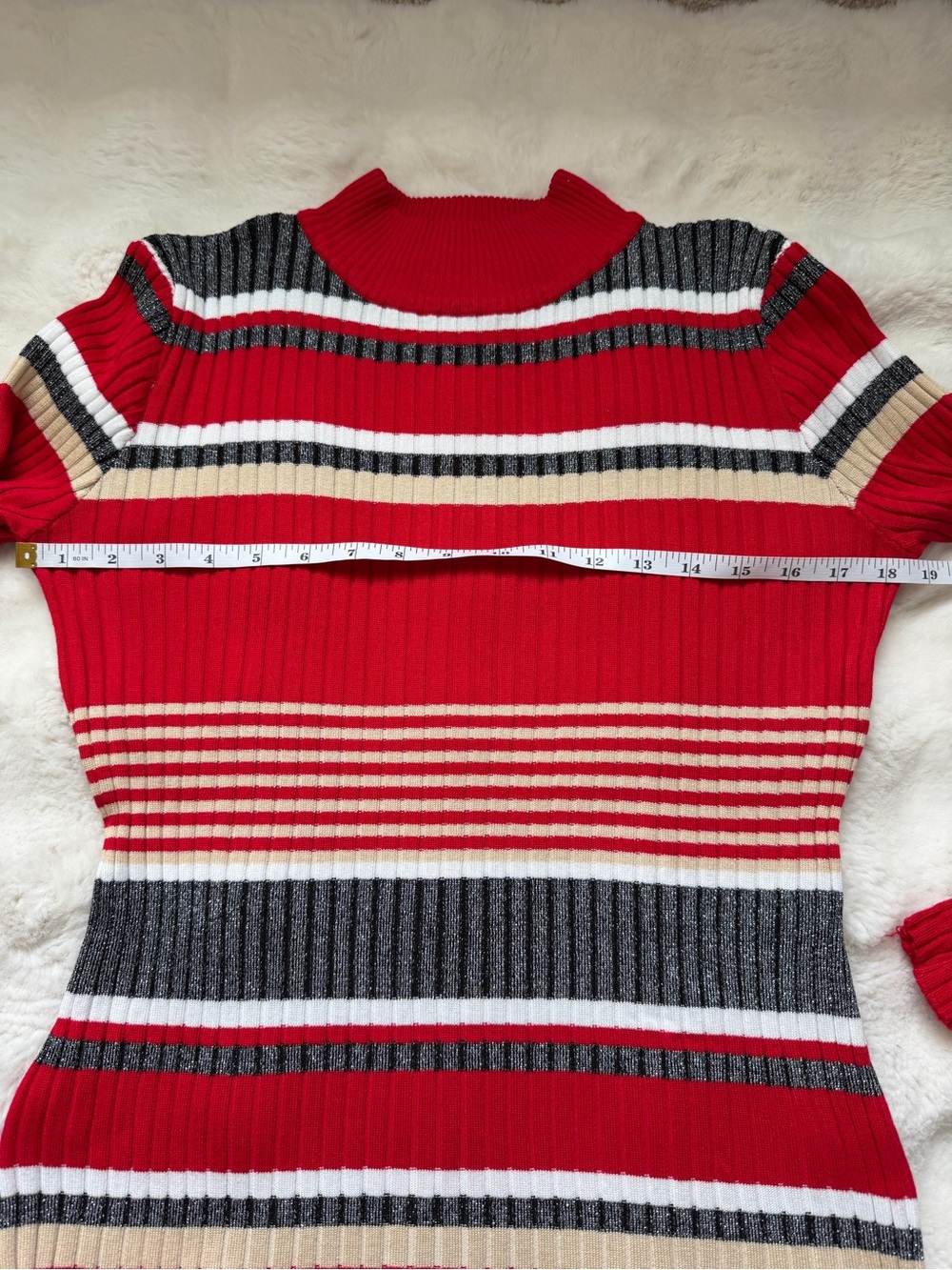 No Boundaries Juniors Lurex Striped Mock Neck Dress-L (11-13)🚩 Fits Adult M - Picture 14 of 15